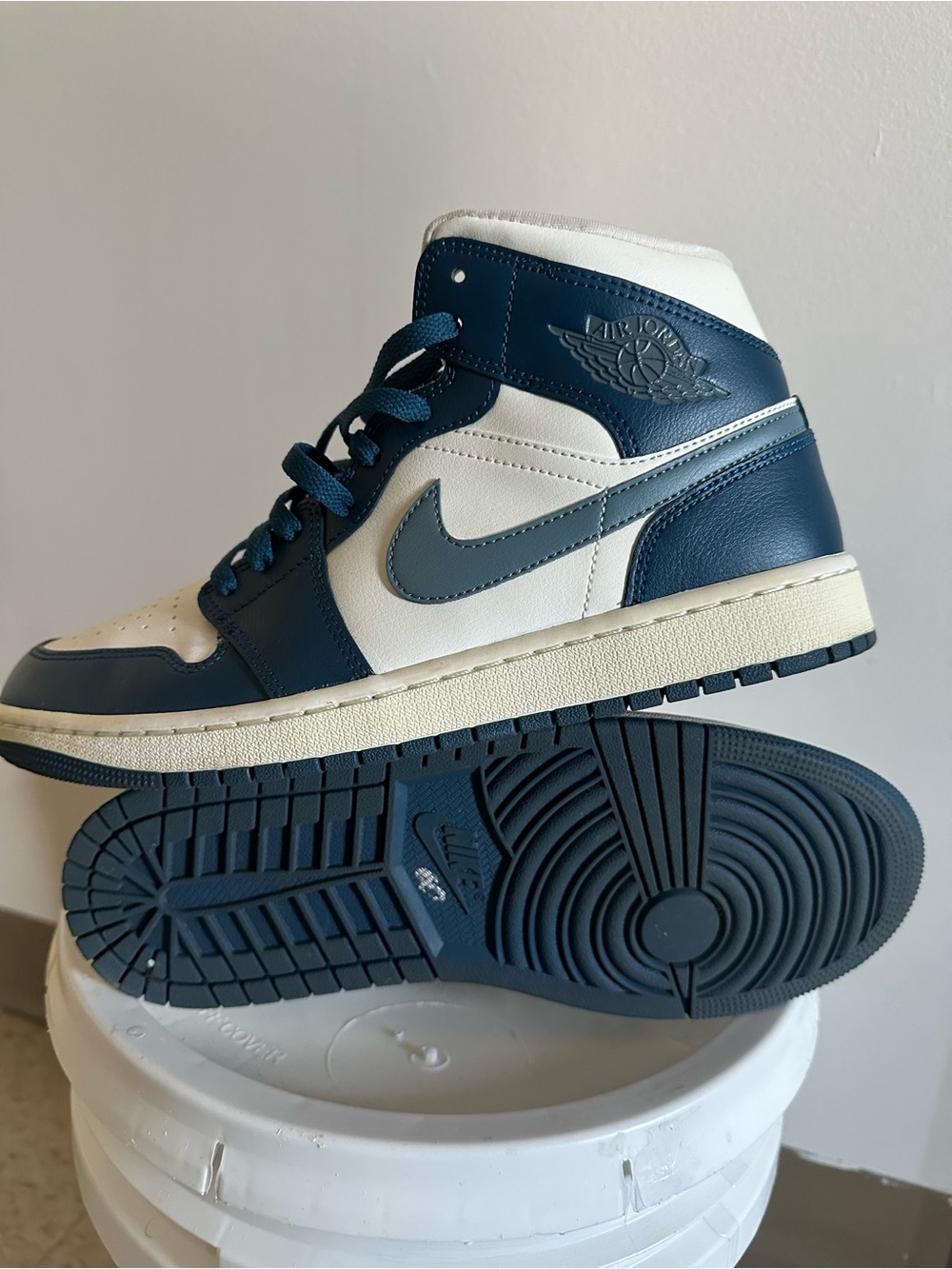 Jordan Men’s High-Top Sneakers in Navy and White